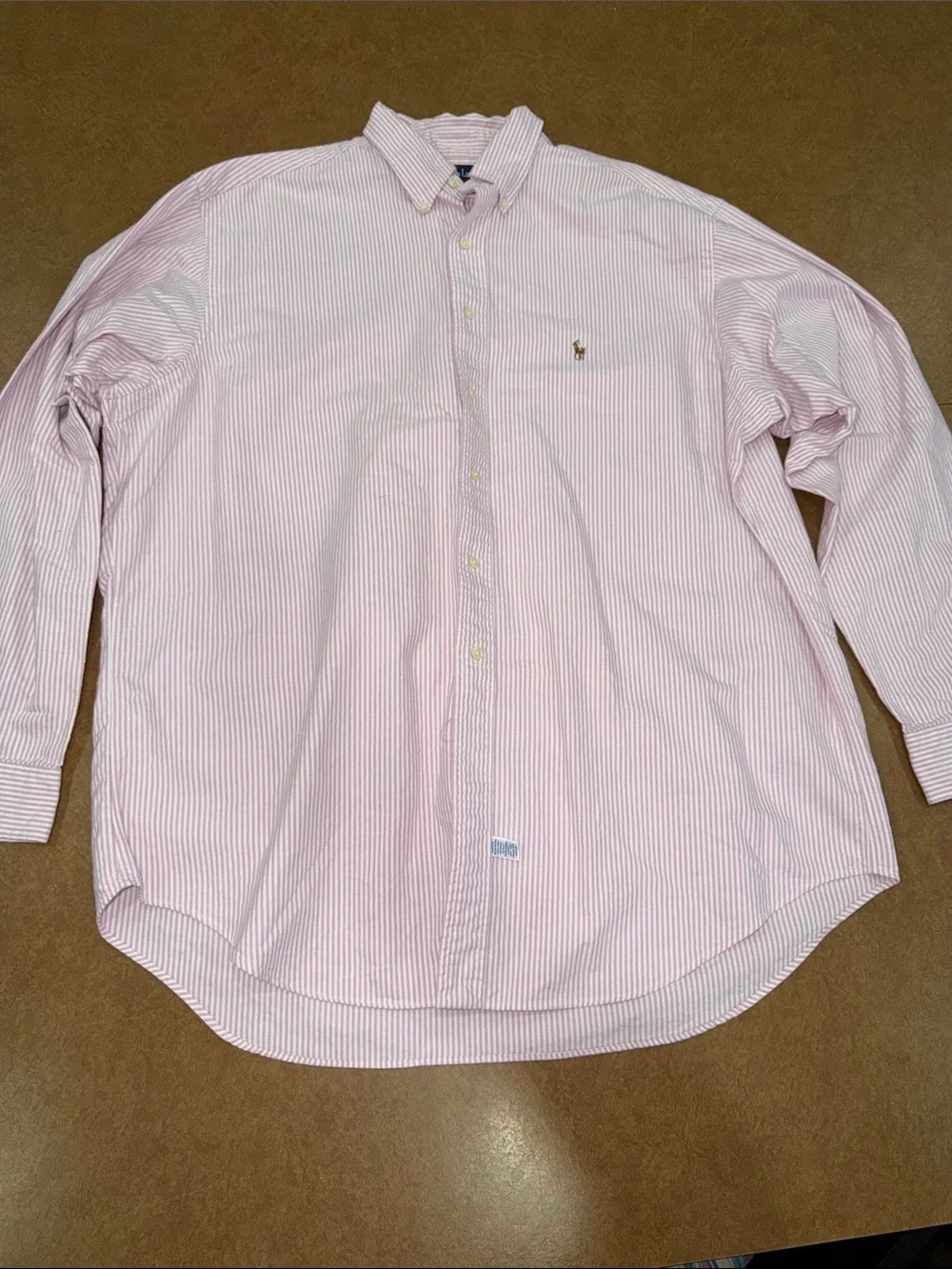 Polo by Ralph Lauren Yarmouth Men’s Light Pink & White Stripe Button-Down Shirt